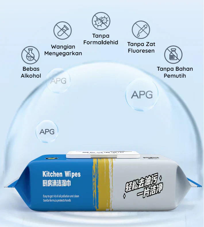 Tisu Basah Dapur (80pcs) - Kitchen Cleaning Wipes