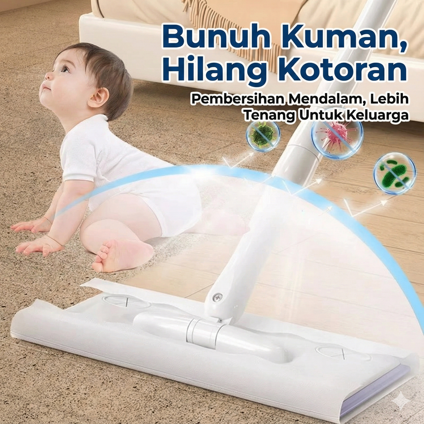 Mop Tisu Lantai 2in1 (Free Wet and Dry Wipes)